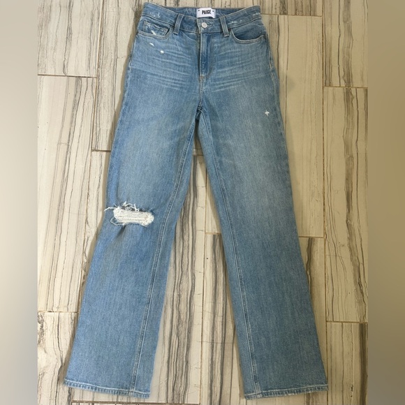 PAIGE Atley Ankle Flare Stretch Jeans Light Blue - Picture 4 of 16